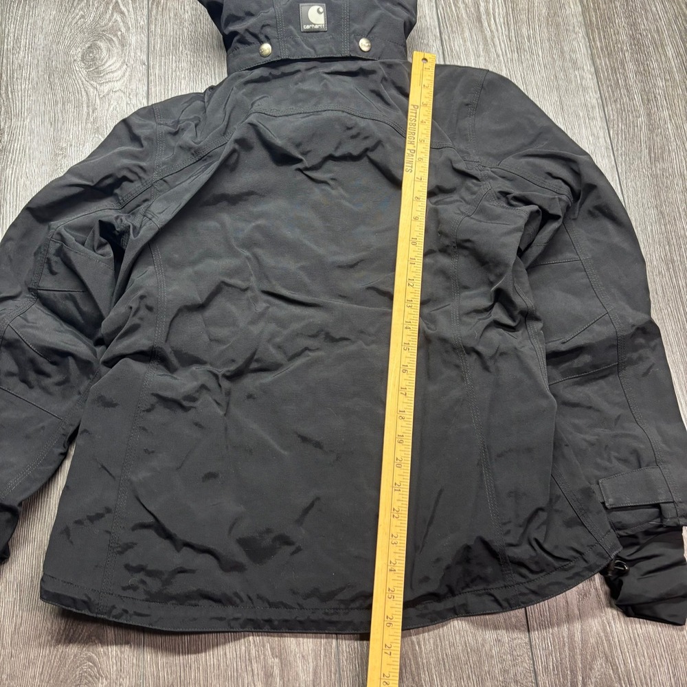 Carhartt Women Black Waterproof Breathable Hooded Jacket WJ002 BLK Small Regular - Picture 7 of 9